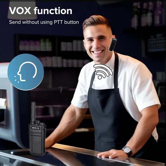 Alt view image 6 of 7 - RB37 Bluetooth Walkie Talkies,Two Way Radio with Earpiece, VOX, 2000mAh, USB-C, with 6 Way Multi Unit Charger, Wireless Walkie Talkie for Security Hospital Retail (6 Pack)