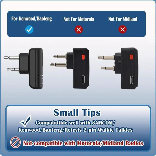 Alt view image 4 of 6 - Wireless Headset with 2 Pin Dongle for K Connector Walkie Talkeis, Hands-Free Wireless Two Way Radio Earpiece with Mic Speaker, for School Business Church Hotels (Radios not Inclued)