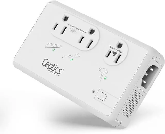 Alt view image 2 of 3 - Voltage Converter for Travel, 220V to 110V Converter w/Type C, E/F, G, I Plugs, 2000W Outlet for Hair Dryers, 4 USB w/ 1 USB-C PD 18W Fast Charge, for Curling Iron, Straightener, Chargers