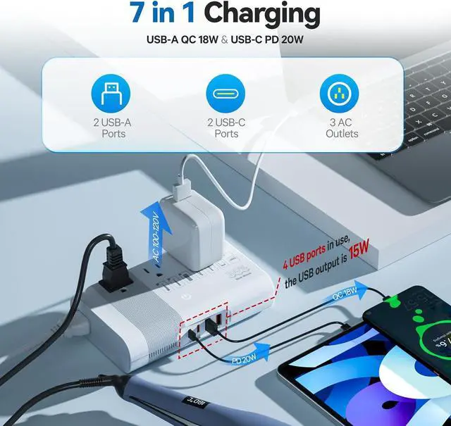 Alt view image 3 of 7 - 220V to 110V Voltage Converter, Max 500W Pure Sine Wave Voltage Converter US to Europe, International Universal Power Adapter Plug Combo for CPAP Hair Straightener Laptop Cell Phone
