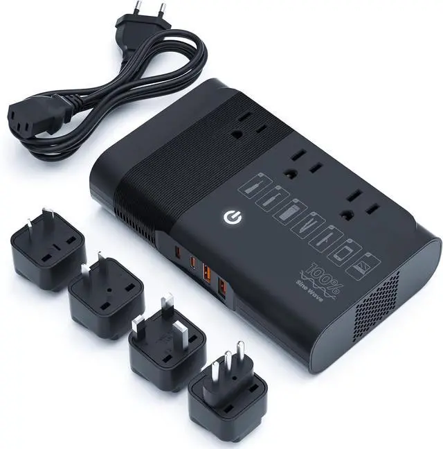 Main image of 350W Pure Sine Wave Voltage Converter, Step Down 220V to 110V Power Converter for Hair Straightener/Curling Iron, Travel Adapter for UK, US, AU, EU, India, Asia Over 200 Countries