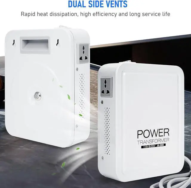 Alt view image 6 of 7 - Updated 2000W Step Up Transformer 110v to 220v High Voltage Step up Voltage Electrical Converter with Overheat Protection for Euro China Korea 220V-240V Appliances