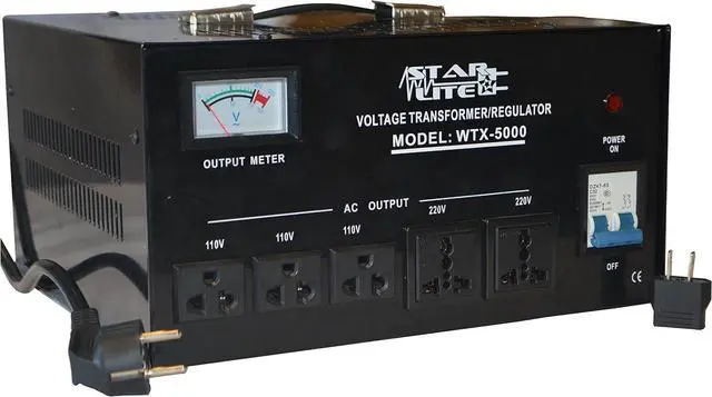 Main image of 5000 Watt Step Up/Down Voltage Converter Transformer WTX-5000, 5 Year Warranty, Fuse Protection and Automatic Voltage Regulator - Two Way Transformer - 110 to 220 V or 220 to 110 V