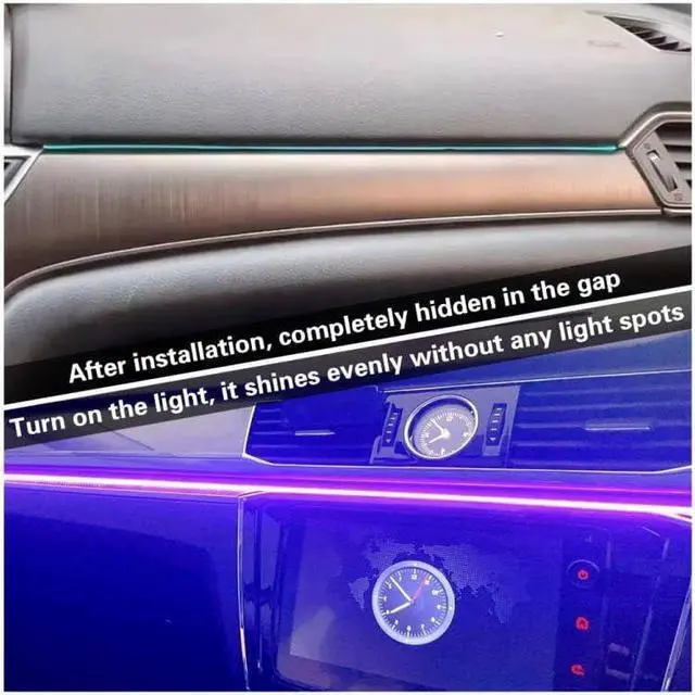 Alt view image 6 of 7 - Acrylic Interior Car LED Lights with Remote and Wireless APP 10 in 1,Ambient Lighting Kits Fiber Optic Strip LEDs,16 Million Colors Music&DIY Function