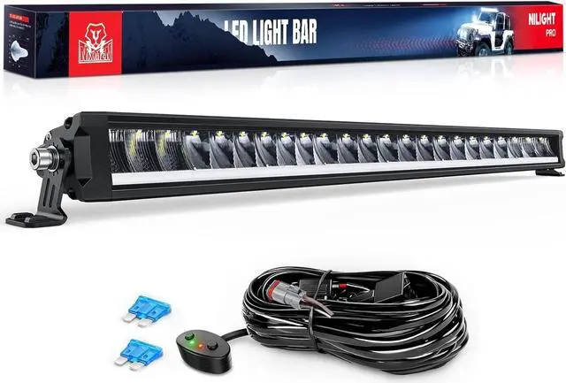 Nilight LED Light Bar Set: 12 Inch 300W Triple Row Spot - View #3