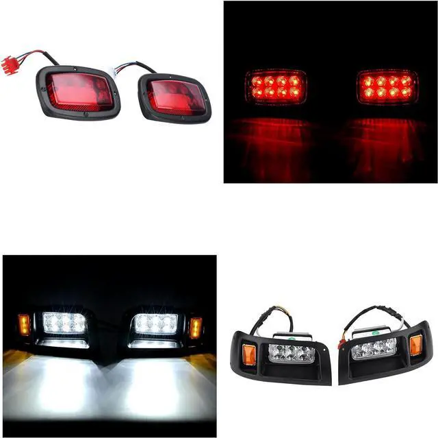 Alt view image 2 of 7 - LED Headlight Tail Light Kit Compatible with Club Car DS Golf Carts 1993-UP 12V Street Legal Light Kit with Turn Signal Wire Harness Compatible with Club Car DS for Gas and Electric