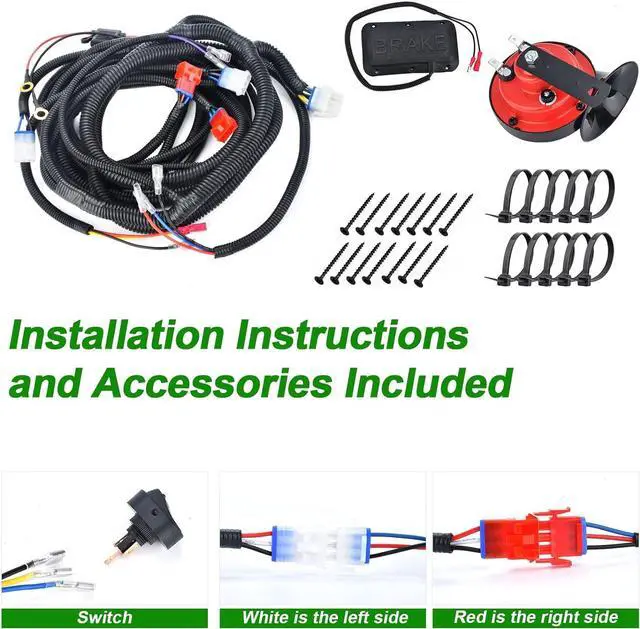 Alt view image 6 of 7 - LED Headlight Tail Light Kit Compatible with Club Car DS Golf Carts 1993-UP 12V Street Legal Light Kit with Turn Signal Wire Harness Compatible with Club Car DS for Gas and Electric