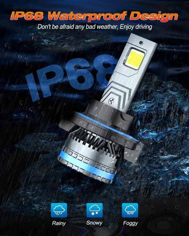 Alt view image 7 of 7 - H13 Fog Light Bulbs, 32000LM Real 1:1 Size Super Bright 9008 Bulbs, 6500K Light with Play and Plug, 60,000 Hours Extended Lifespan, Pack of 2