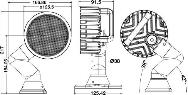 Alt view image 4 of 5 - 1492126 Articulating 5 Inch Wide Wound LED Spot Light, 1350 Lumens, w/ 36in. Mount
