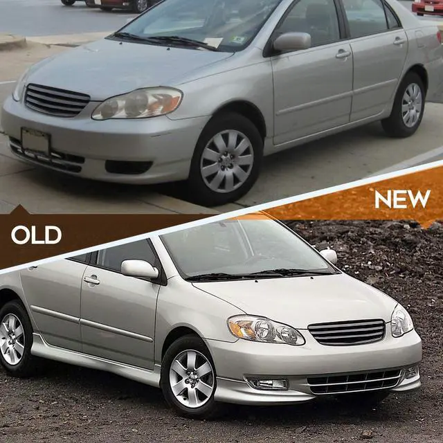 Alt view image 6 of 7 - Headlight Assembly For Toyota Corolla 2003-2008 Chrome Housing Amber Reflector Clear Lens Driver and Passenger Side Headlamp