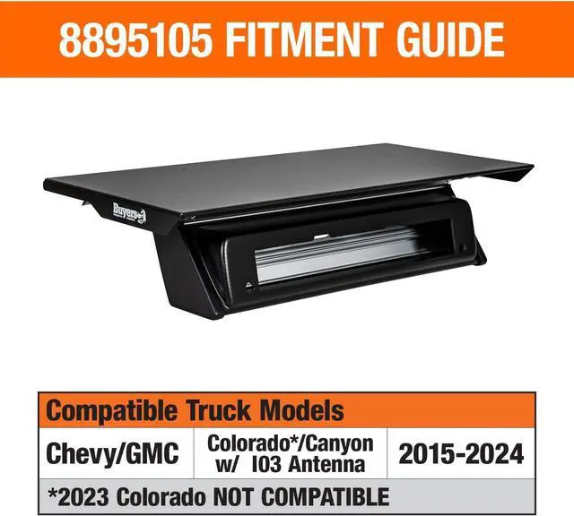 Alt view image 2 of 7 - 8895105 Drill-Free Light Bar Cab Mount Compatible with Chevy Colorado/GMC with '103' Antenna (2015-2017), Black Aluminum, Ideal for Mini Light Bar or Beacon Lighting, Truck Accessories