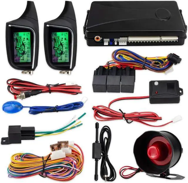Main image of EC205 2 Way Car Alarm System with LCD Pager Display keyless Entry Remote Engine Start Shock Sensor DC12V