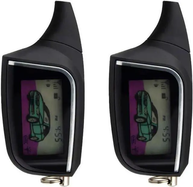 Alt view image 7 of 7 - EC205 2 Way Car Alarm System with LCD Pager Display keyless Entry Remote Engine Start Shock Sensor DC12V