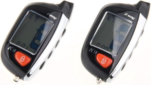 Alt view image 5 of 7 - EC200-K9 2 Way Car Alarm System with LCD Pager Display Remote Engine Start Turbo Timer Mode Shock Alarm DC12V Long Remote Range