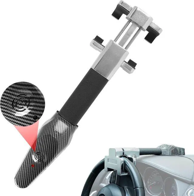Main image of Steering Wheel Lock with Alarm, Heavy Duty Car Anti Theft Lock Device, Compatible with Vehicle Truck, SUV, Van
