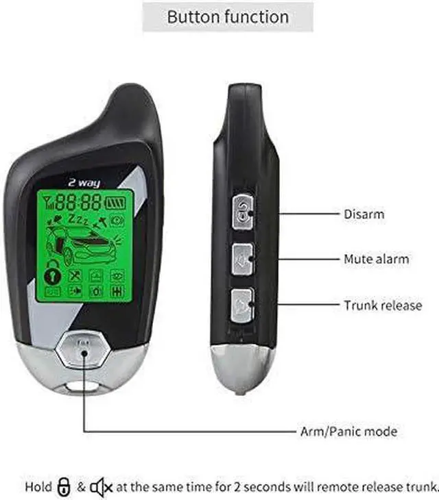 Alt view image 2 of 7 - EC203 2 Way car Alarm System with LCD Pager Display, ultrasonic Sensor & Shock Sensor DC12V