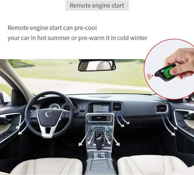 Alt view image 5 of 7 - EC202 2 Way car Alarm System with LCD Pager Display Remote Engine Start & Microwave Sensor DC12V