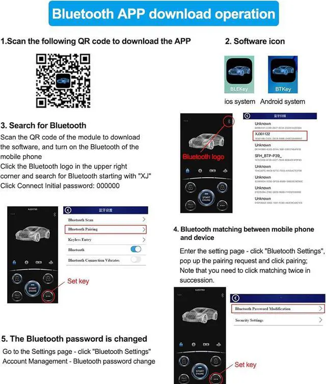 Alt view image 7 of 7 - Car Remote Start Stop Kit, 12V One-Key Engine Start Anti-Theft System, PKE Passive Keyless Entry with Push Button, Bluetooth Mobile Phone APP Control, Professional Installation Needed