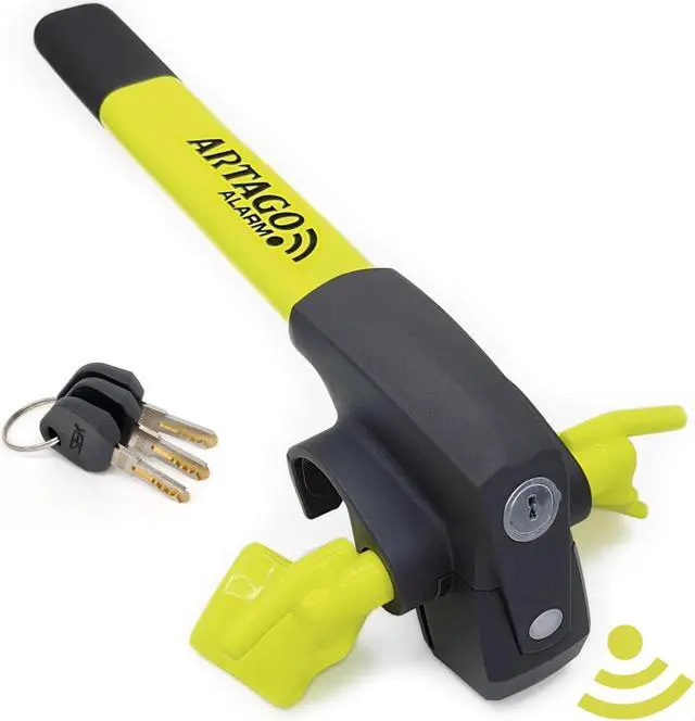 Main image of 870 High-End Steering Wheel Lock 2in1 Without or with 120dB Alarm + Don't Touch Warning, Visible and Deterrent High Security, Universal Anti Theft Bar Locking Device for Car, Truck, Van, Camper