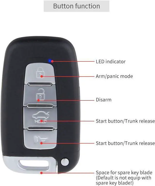 Alt view image 2 of 7 - EC002-K-NS ligent car Alarm kit with Passive keyless Entry Automatically Lock Unlock car Door Remote Start Push Start and Touch Password Entry Shock Sensor
