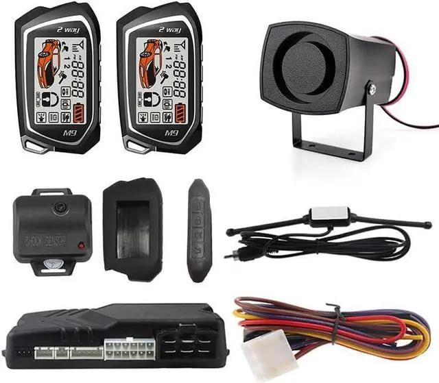 Main image of Two Way Car Alarm System Engine Start 2 LCD Remote 5000Meter Security Two-Way Communication Keyless Entry Central Door Locking Trunk Release Anti hijacking