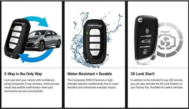 Alt view image 7 of 7 - CSX4900-S 4-Button 2-Way, 3000' Remote Start System w/Drone X1LTE