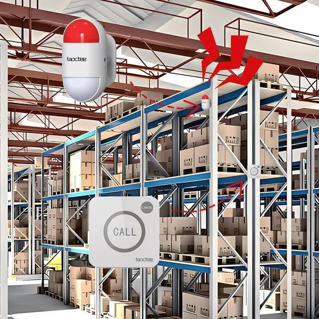 Alt view image 4 of 7 - Strobe Siren Alarm Panic Alarm Buttons Strobe Siren Remote Alarm Sound & Light Security Alarm Warning Strobe Alarm System for Home, Bussiness(Battery Operated&USB Charging)