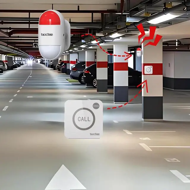 Alt view image 7 of 7 - Strobe Siren Alarm Panic Alarm Buttons Strobe Siren Remote Alarm Sound & Light Security Alarm Warning Strobe Alarm System for Home, Bussiness(Battery Operated&USB Charging)