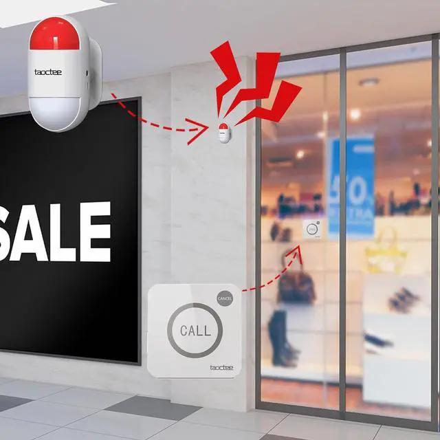 Alt view image 2 of 6 - Strobe Siren Alarm Panic Alarm Buttons Strobe Siren Remote Alarm Sound & Light Security Alarm Warning Strobe Alarm System for Home, Bussiness(Battery Operated&USB Charging)