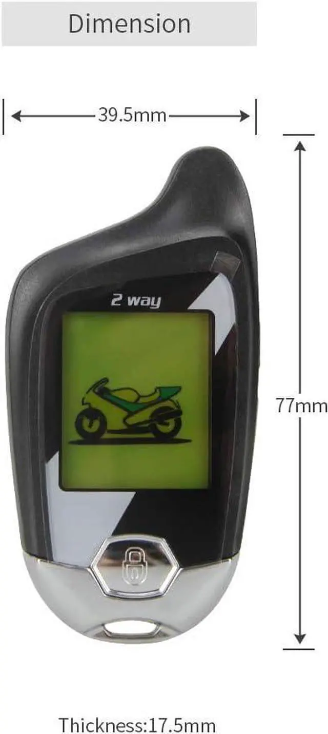 Alt view image 2 of 7 - EM211 2 Way Motorcycle Alarm System with Remote Start Starter Shock Sensor tilt Motion Sensor DC12V LCD Display