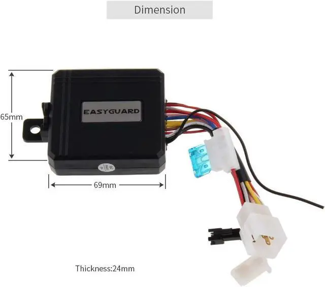 Alt view image 4 of 7 - EM211 2 Way Motorcycle Alarm System with Remote Start Starter Shock Sensor tilt Motion Sensor DC12V LCD Display