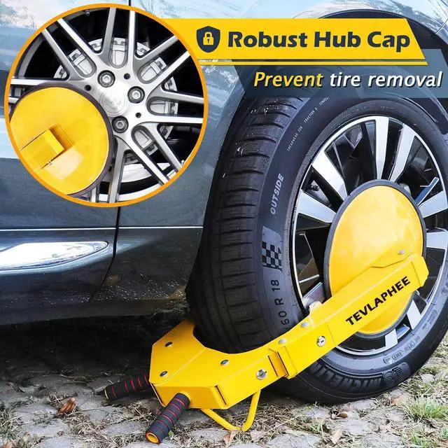 Alt view image 3 of 6 - Wheel Lock - Car Boot Anti-Theft Trailers Wheel Clamp Lock Parking Boot for Cars, Trucks, SUVs, Campers - Upgraded Dual Lock Adjustable Lug Nuts Cover