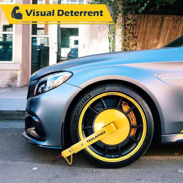 Alt view image 2 of 6 - Wheel Lock - Car Boot Anti-Theft Trailers Wheel Clamp Lock Parking Boot for Cars, Trucks, SUVs, Campers - Upgraded Dual Lock Adjustable Lug Nuts Cover