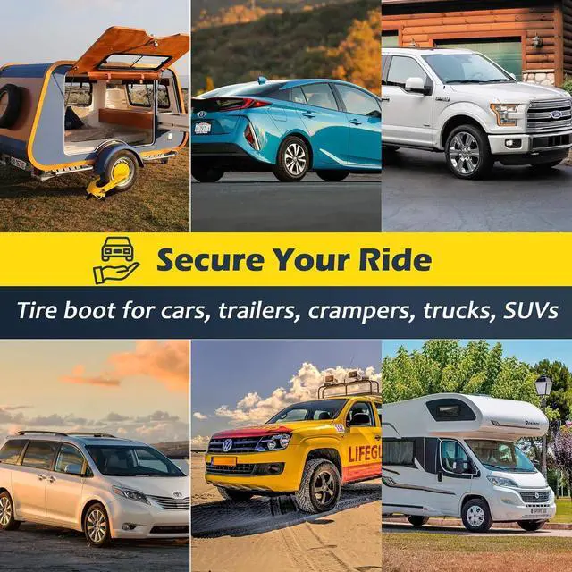 Alt view image 6 of 6 - Wheel Lock - Car Boot Anti-Theft Trailers Wheel Clamp Lock Parking Boot for Cars, Trucks, SUVs, Campers - Upgraded Dual Lock Adjustable Lug Nuts Cover