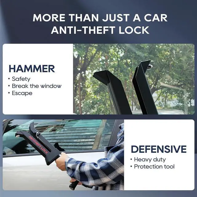 Alt view image 6 of 7 - Car Anti Theft Device Clutch Lock, Retractable Car Lock Heavy Duty Vehicle Brake Lock for SUV, Auto, Van (5-15mm Brake Pedal Stem Width)