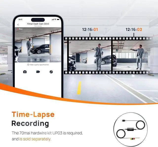 Alt view image 7 of 7 - Dash Cam Omni X200, 360° Rotating, LTE Support, Superior Night Vision,Built-in 128GB eMMC Storage, Built-in GPS, App Control, Time-Lapse Recording, 24H Parking Mode, AI Motion Detection,HDR
