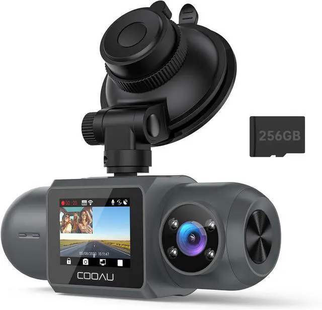Main image of D30S 4K Dash Cam with GPS Wi-Fi & 256GB Card, Front and Inside Dual 2.5K+1080P, Car Camera with Infrared Night Vision, Supercapacitor, 4 IR LEDs, G-Sensor, Parking Mode, Loop Recording