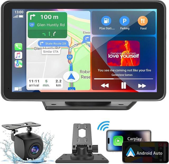 Main image of Portable Carplay Screen for Car, 7" Wireless Carplay & Android Auto with Bluetooth, HD Backup Camera, GPS Navigation, Siri, FM, AUX, Mirror Link for All Vehicles