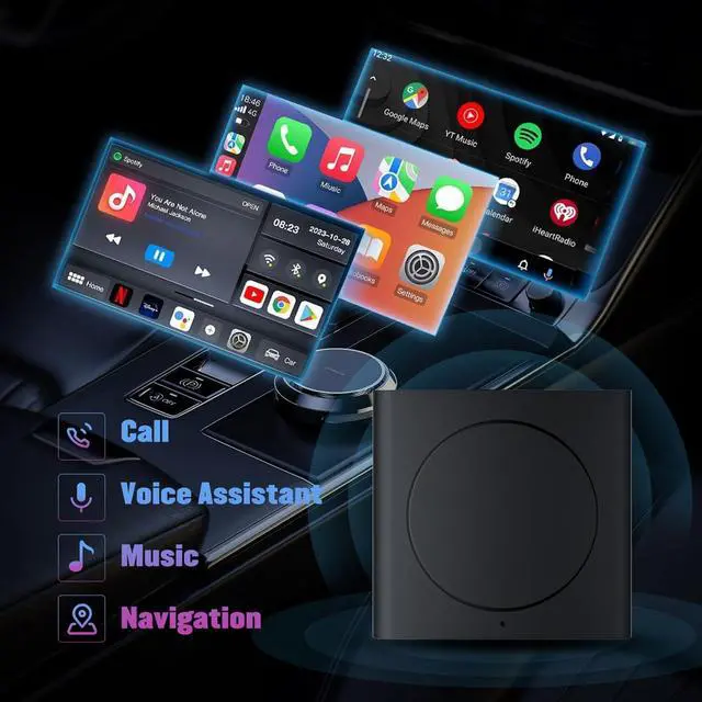 Alt view image 2 of 6 - Wireless CarPlay Adapter 2024 Upgrade Bluetooth Car Play Adapter Plug and Play Car Adapter Converts Wired to Wireless CarPlay Car Control Adapter Stable Connection No Latency for iPhone iOS10+