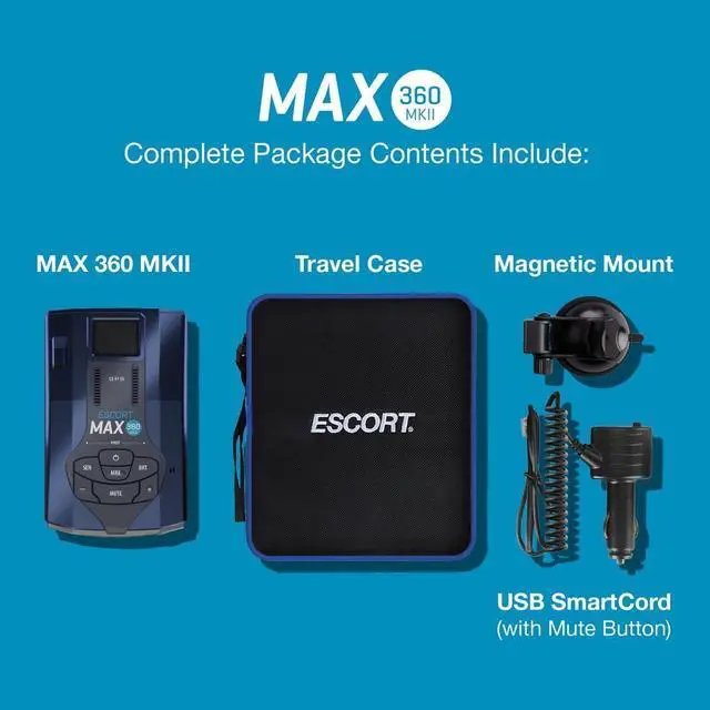 Alt view image 7 of 7 - MAX 360 MKII Radar and Laser Detector Bluetooth Enabled, 360° Directional Arrows, Exceptional Range, Shared Alerts, CarPlay and Android Auto Compatible, Black