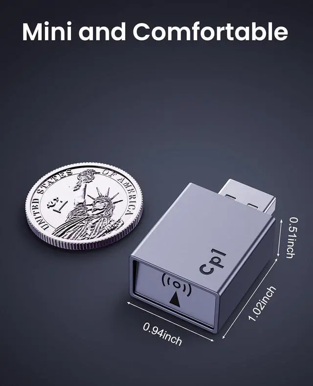 Alt view image 3 of 7 - Wireless CarPlay Adapter for Plug & Play Stable Connection Converts Wired CarPlay to Wireless - Super Mini CarPlay Adapter for Cars from 2016 & iOS 10+ USB A Dark Grey