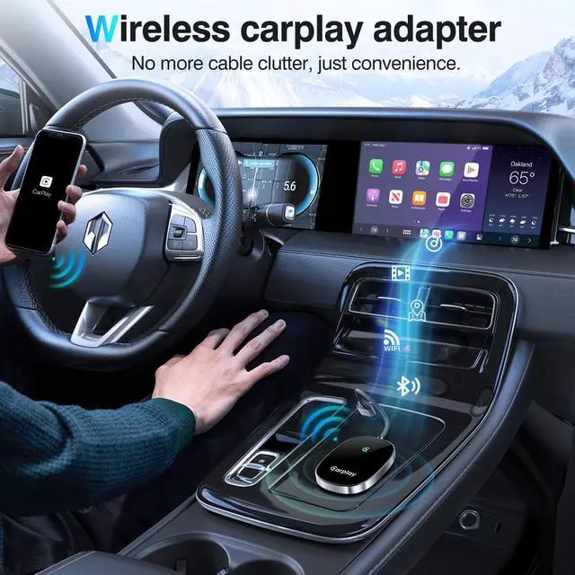 Alt view image 2 of 7 - Wireless CarPlay Adapter 2024 Upgraded, Converts Factory Wired CarPlay to Wireless, Plug and Play Car Play Wireless Adapter, Compatible with iPhone Multi-User Seamless Connection