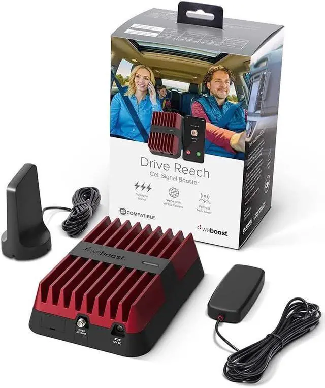Main image of rive Reach - Vehicle Cell Phone Signal Booster | 5G & 4G LTE | Magnetic Roof Antenna | Boosts All U.S. Carriers - Verizon, AT&T, T-Mobile | Made in the U.S. | FCC Approved (model 470154)