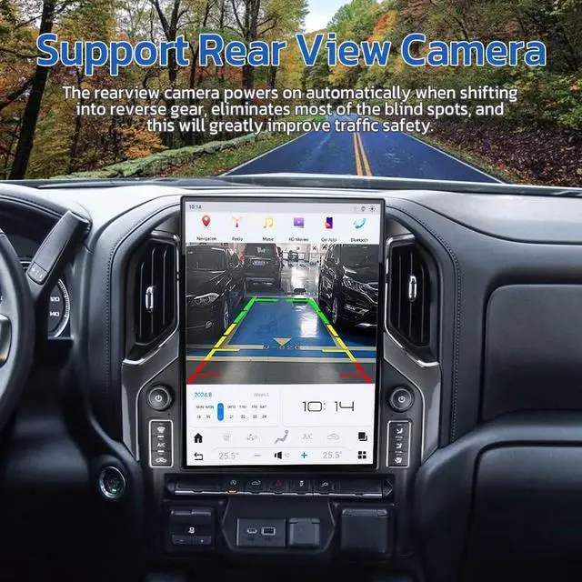 Alt view image 4 of 6 - 15.6 Inch Touch Screen Android Car Radio for GMC Sierra Chevrolet Silverado 2019 2020 2021 2022 2023 Android Head Unit Wirless Carplay GPS Navigation Screen Upgrade Multimedia Player Android Auto