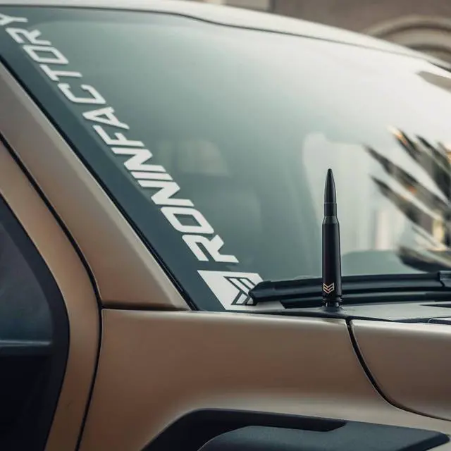 Alt view image 2 of 7 - Bullet Antenna Chevy Silverado & GMC Sierra Trucks - 50 Cal Truck Antenna Accessories - Anti Theft - Carwash Safe - Short Replacement Antenna for Truck (SmartLock)