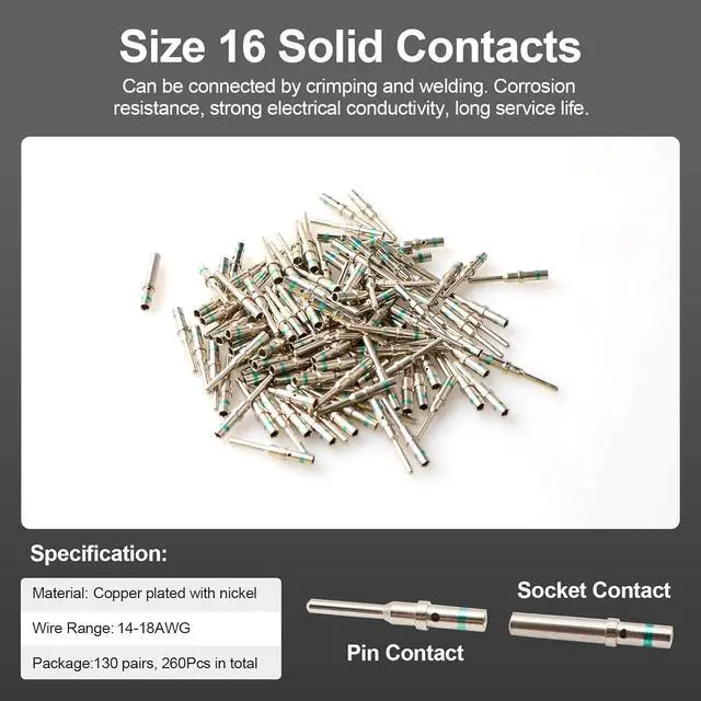 Alt view image 5 of 7 - 452 Pcs Grey DT Deutsch Connector Kit, 2 3 4 6 8 12 Pin Waterproof DT Connector, DT Connector Removal Tool, Contacts Extraction Tools, Automotive Repair Accessory Kit, Seal Plugs