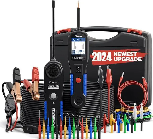 Main image of V200 PRO Upgrade Kit Automotive Power Circuit Probe Tester with 30PCS Back Probe Kit, 12/24V Electrical Short and Open Circuit Finder AC/DC Voltage Test Activating Component 40Ft Cable