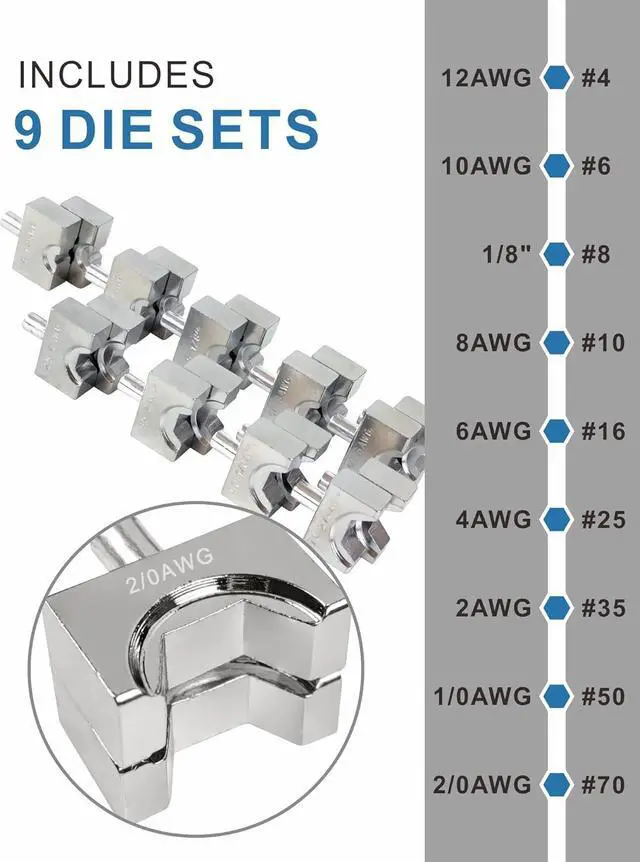 Alt view image 3 of 5 - Hydraulic Crimper Tool for 1/8" 3/16" Stainless Steel Cable Railing Kit Hardware System Fittings, with Cable Cutter