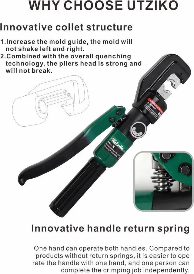 Alt view image 4 of 5 - Hydraulic Crimper Tool for 1/8" 3/16" Stainless Steel Cable Railing Kit Hardware System Fittings, with Cable Cutter