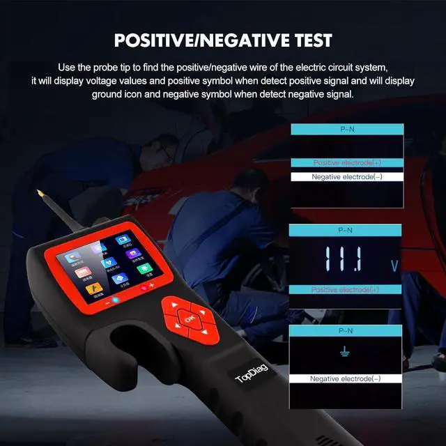 Alt view image 4 of 6 - P200 Power Circuit Probe Kit - Automotive Circuit Tester, Advanced Automotive Electrical System Multimeter, Oscilloscope, Fuel Injector Activator, Short Circuit Finder - 9~30V